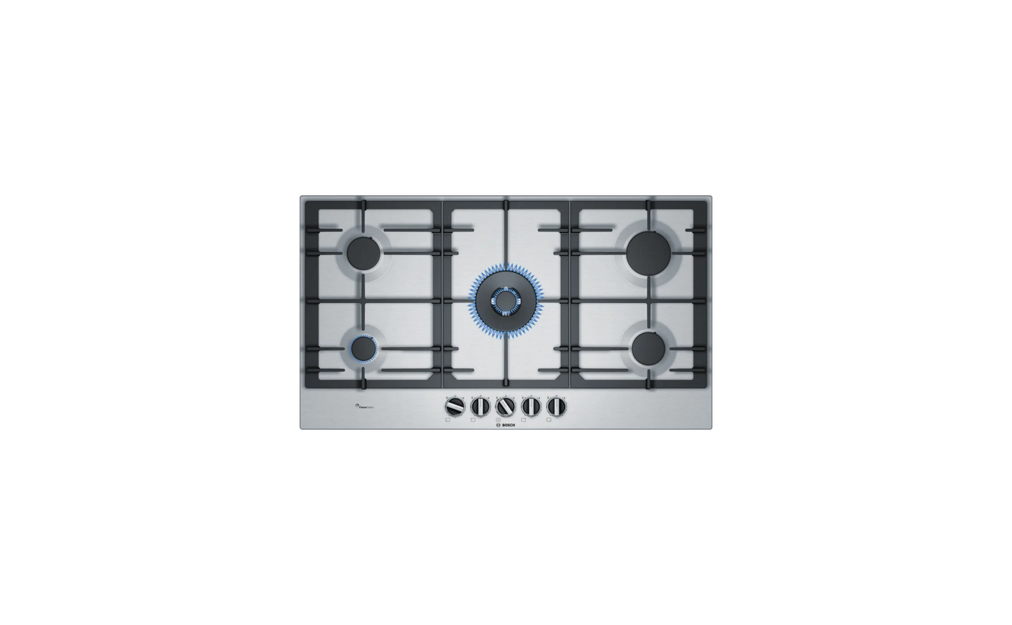 BOSCH Series 6 Gas Built-In Hob, 5 Burners, Stainless steel - PCR9A5B90