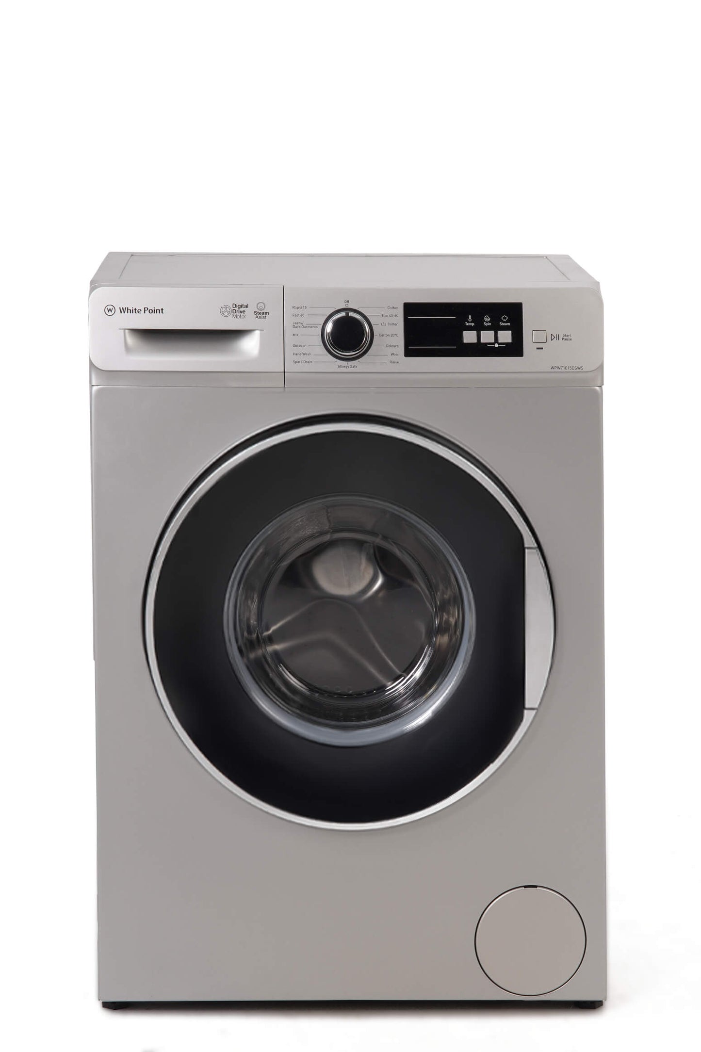 White Point Front Load Fully Automatic Washing Machine, 8 KG, Steam Wash, Inverter Motor, Silver – WPW81215DSWVS