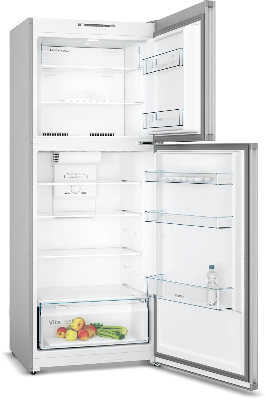 BOSCH Serie 2 No-Frost Freestanding Refrigerator, 328 Liters, Stainless Steel- KDN43NL2E8