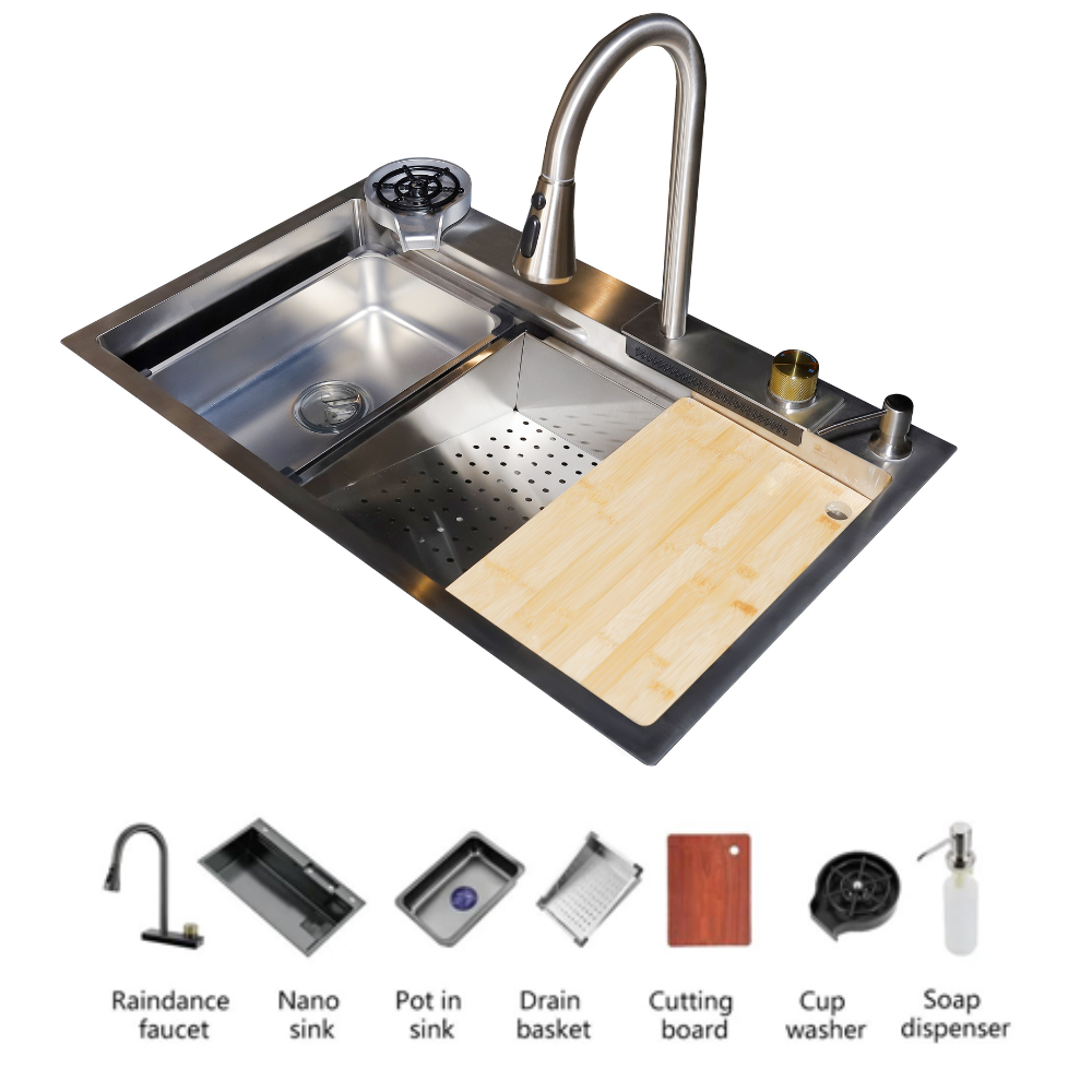 PSM 800 ST Korean stainless steel kitchen sink, rust and blockage resistant