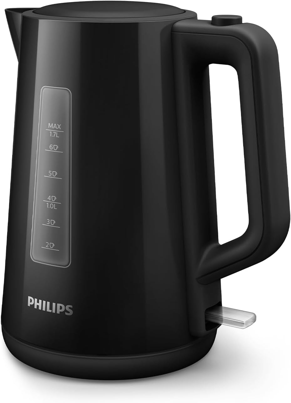 Philips electric kettle - 2200W, 1.7 L, Water level indicator, Black, Plastic - HD9318/20