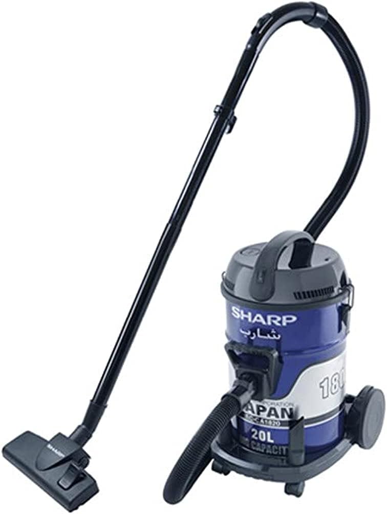 SHARP Pail Can Vacuum Cleaner 1800 Watt Cloth Filter Blue EC-CA1820-X