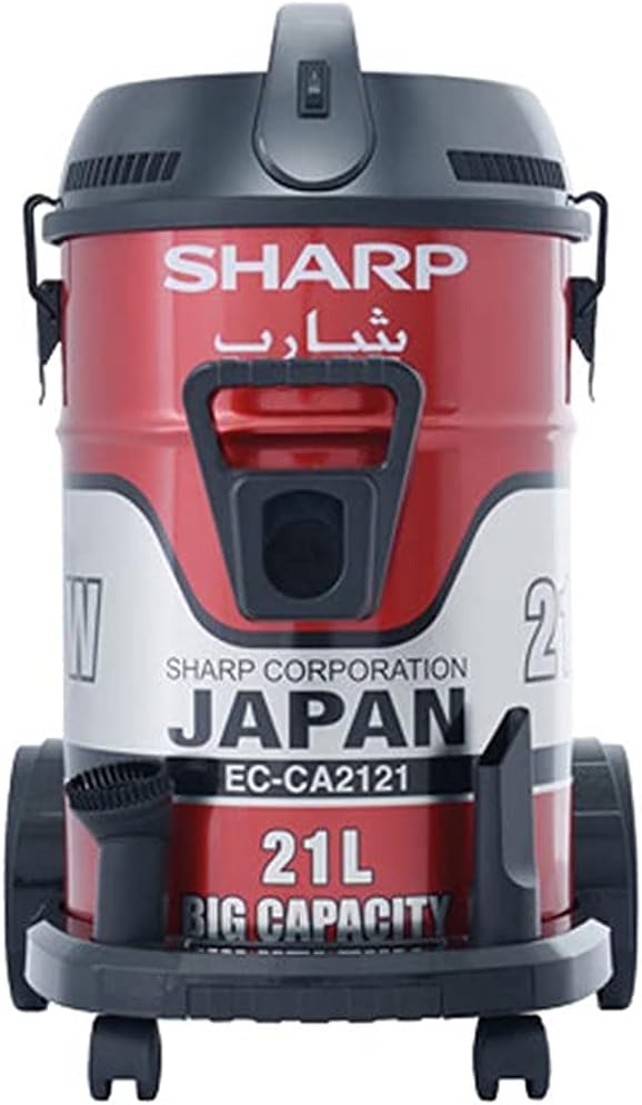 SHARP Pail Can Vacuum Cleaner 2100 Watt Cloth Filter Red EC-CA2121-X