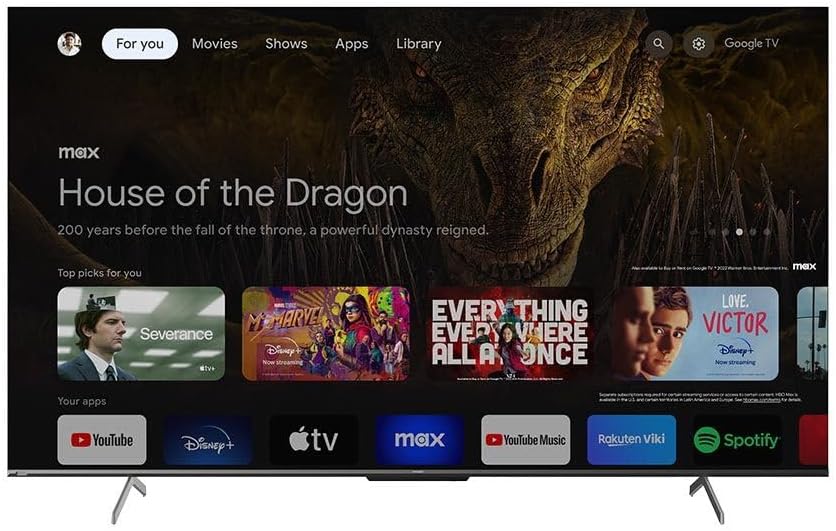 SHARP 4K Smart Deep Chroma Frameless TV 75 Inch Built-In Receiver 4T-C75FN6EX