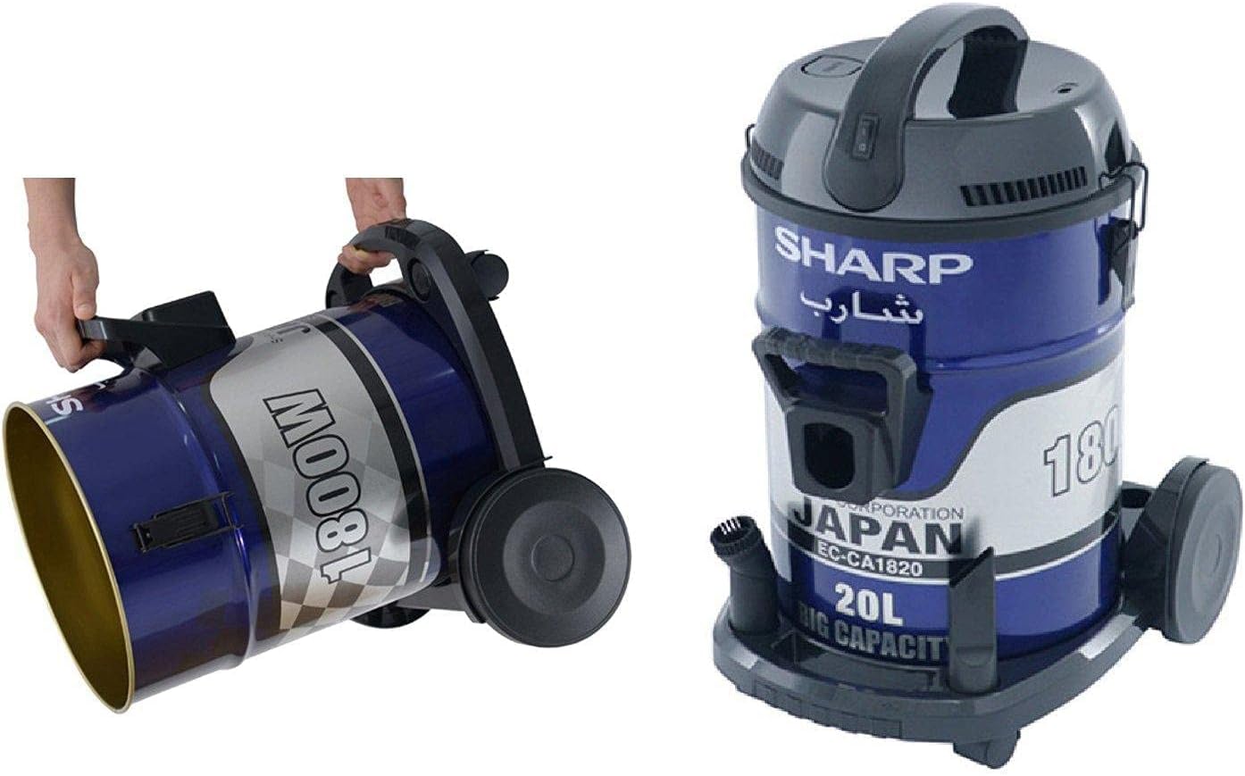 SHARP Pail Can Vacuum Cleaner 1800 Watt Cloth Filter Blue EC-CA1820-X