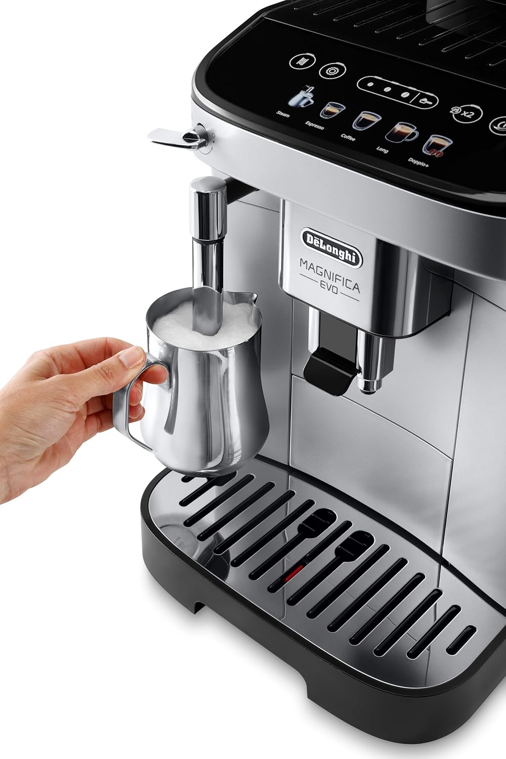DELONGHI Magnifica Evo Automatic Espresso Coffee Machine, 1450 Watts, 15 Bar, Silver x Black - ECAM290.31.SB