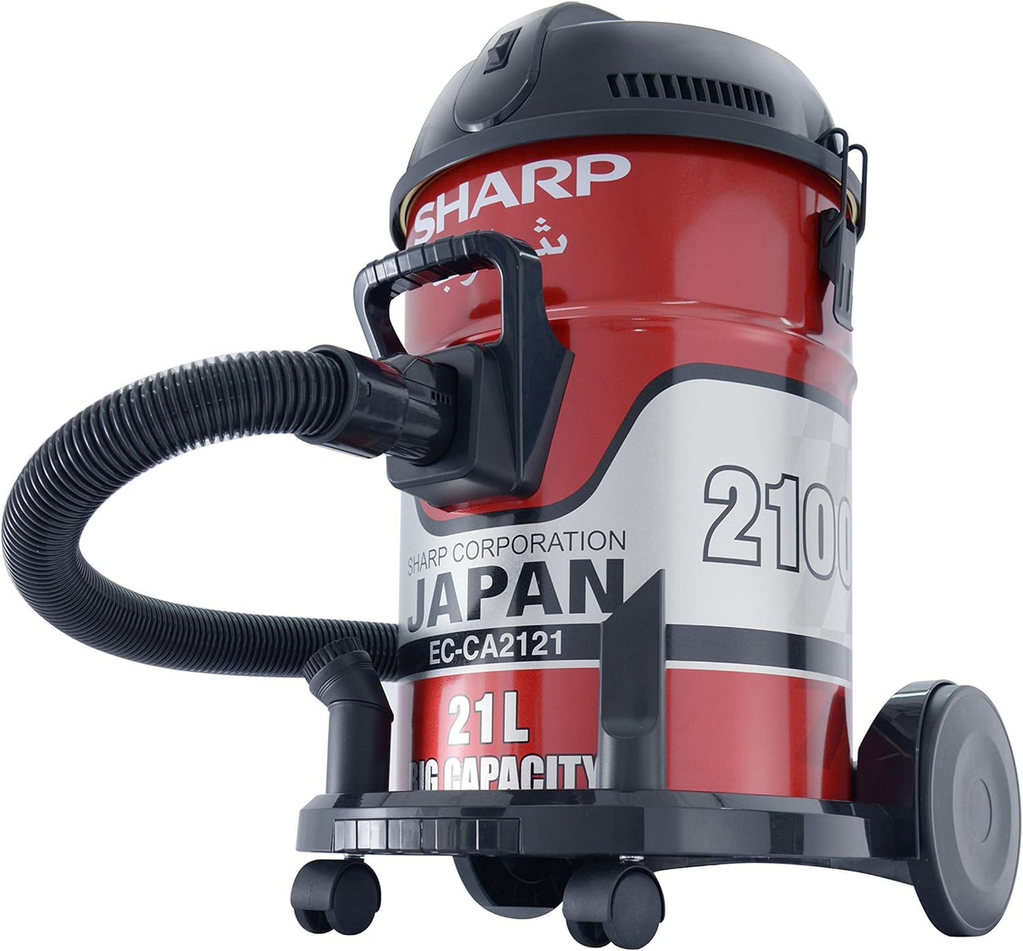 SHARP Pail Can Vacuum Cleaner 2100 Watt Cloth Filter Red EC-CA2121-X