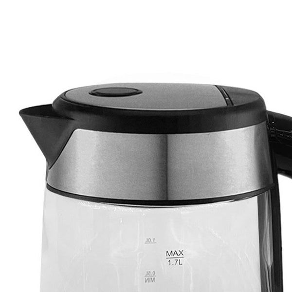 Home Electric Kettle, 1.7 Liters, 1850 Watt, Transparent and Black- TM1010