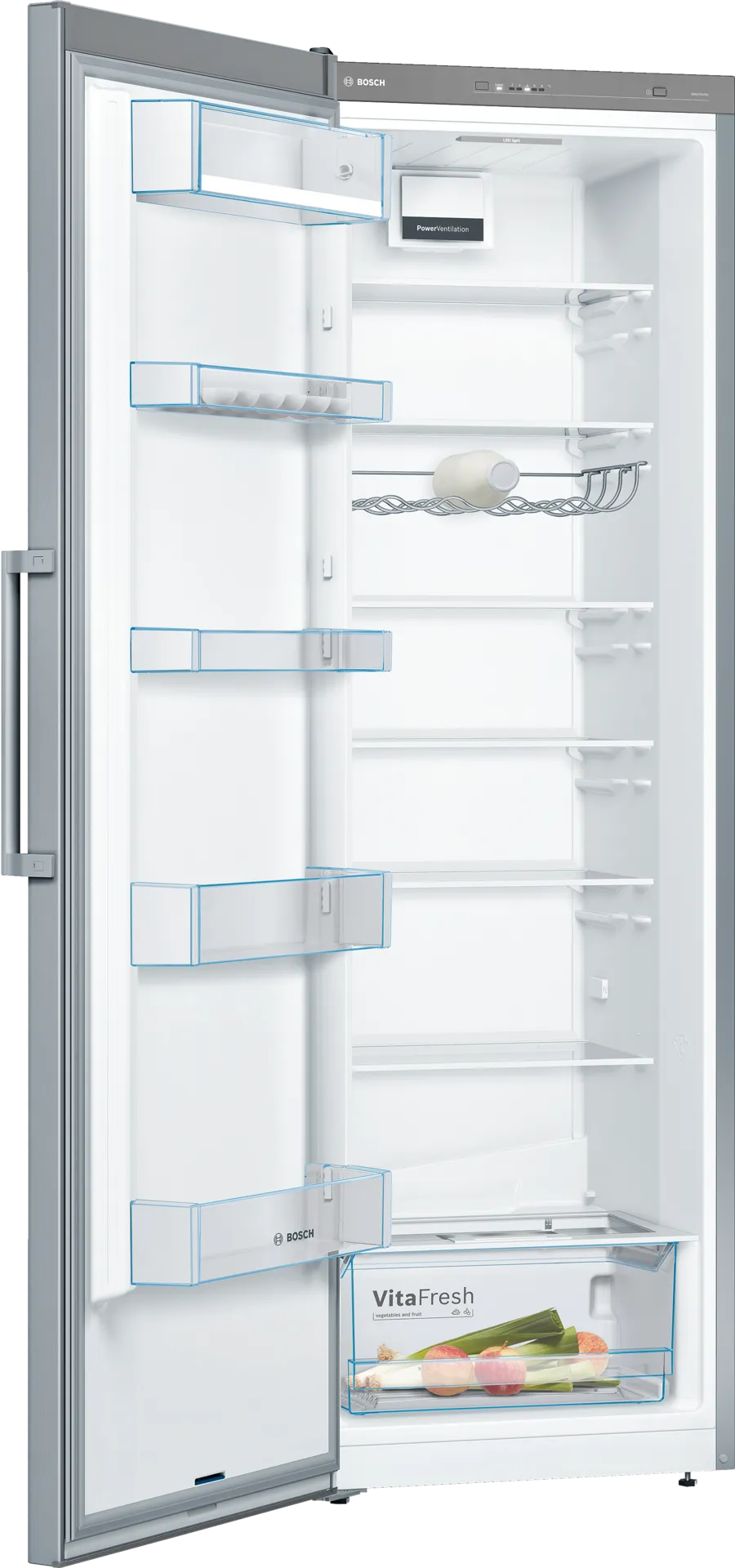 BOSCH Defrost Single Door Refrigerator, 348 Liters, Silver - KSV36VL30U