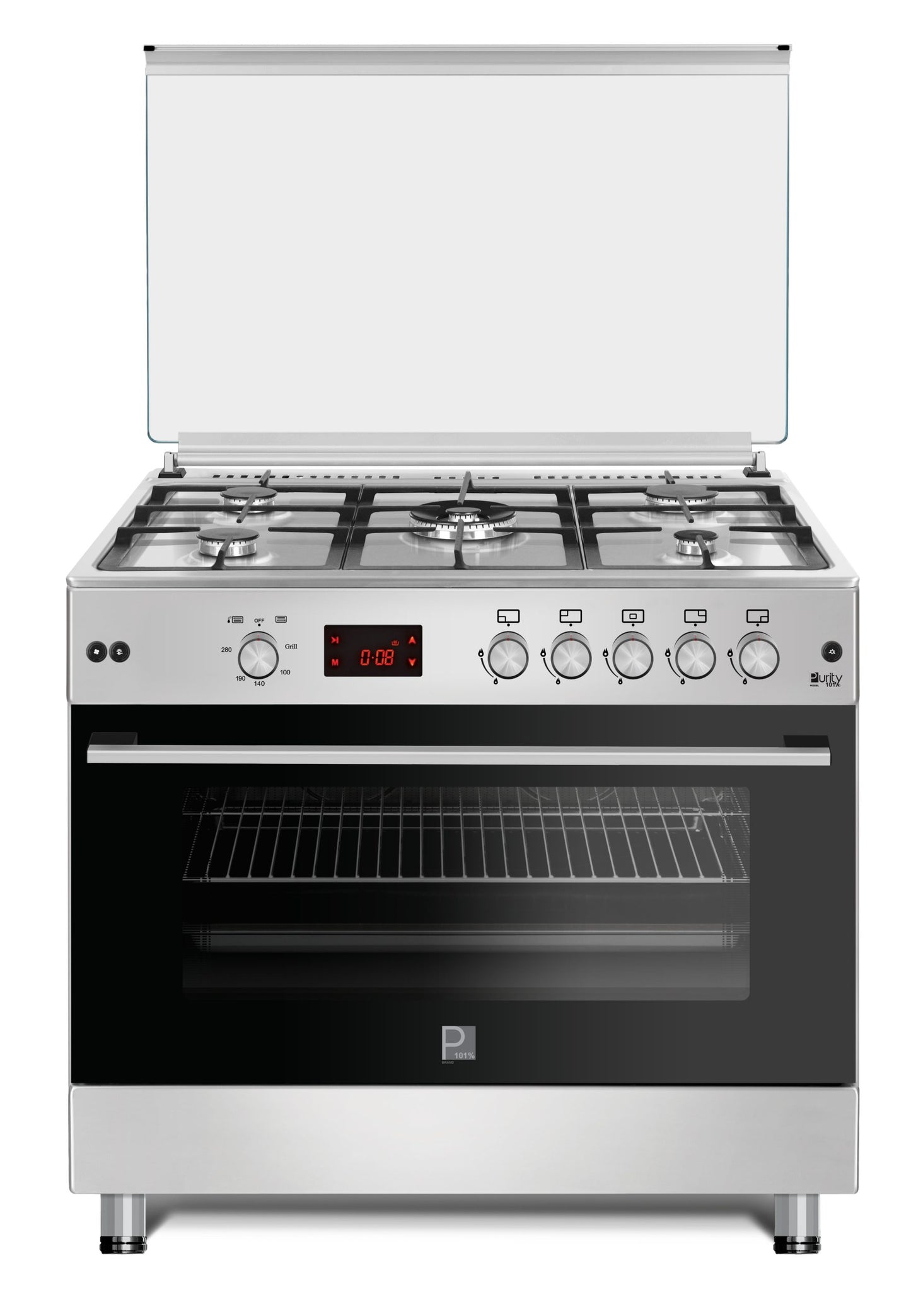 FRGG9050 Free Standing Gas Cooker, 90 cm, 5 Burners with Double Wok, 120L Oven, Inox – Turkish Made