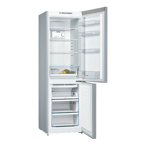 BOSCH Serie 2 No-Frost Freestanding Refrigerator, 302 Liters, Stainless Steel- KGN36NL30U