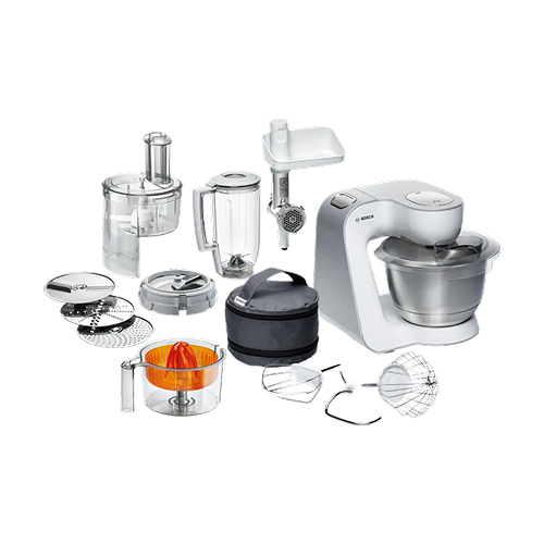BOSCH Kitchen Machine, 900 Watt, White/Silver - MUM54251