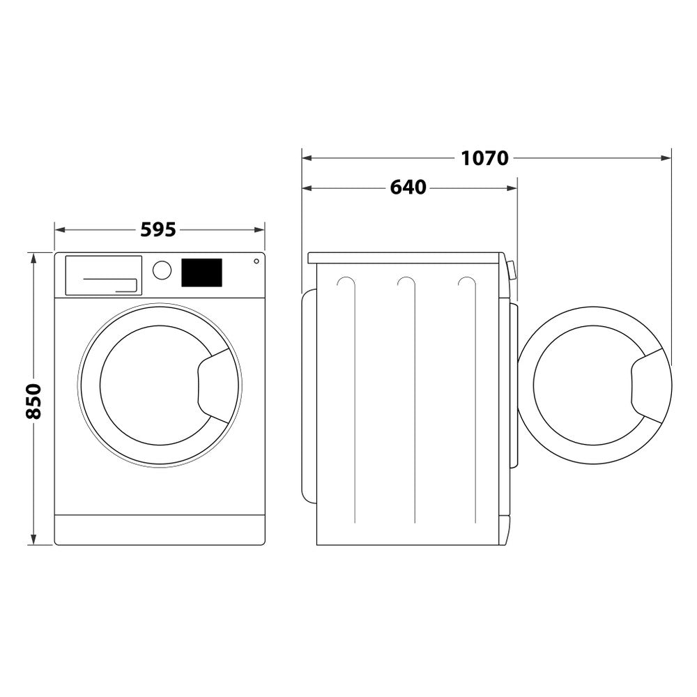 ARISTON Front-Loading Digital Washing Machine, 11 kg Capacity, Silver - AQ113D 697D X EX