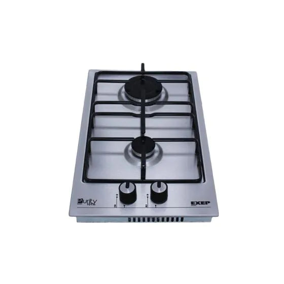 Purity Gas Built-in Hob, 90cm, 2 Burners, Silver - HPT302S