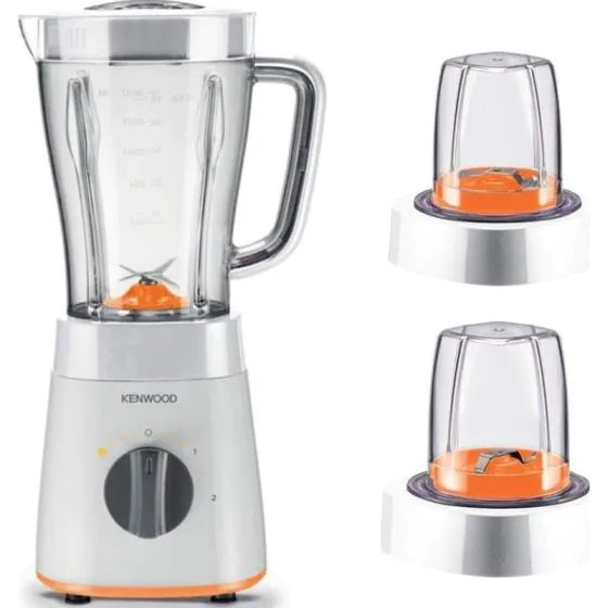 خلاط كينوود مع مطحنتين، 500 واط، 1.5 لتر، أبيض - BLP15.360WH