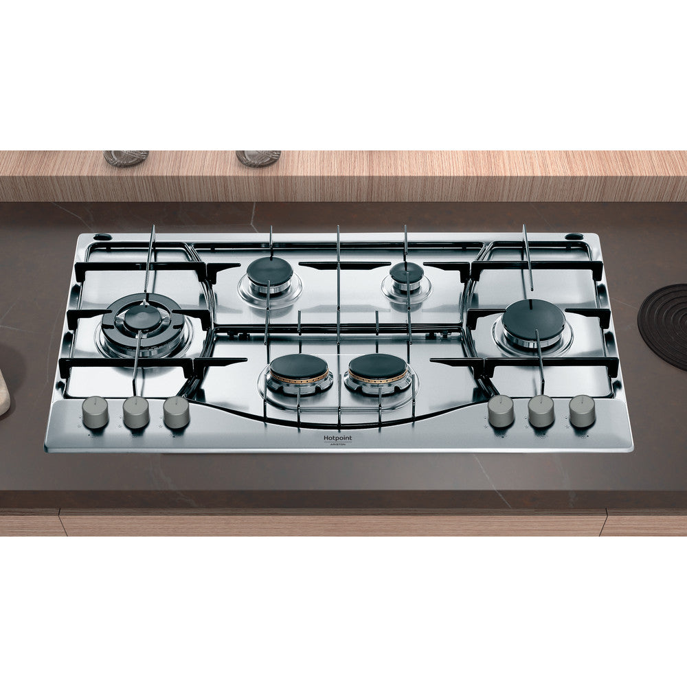 Ariston 90 cm built-in gas hob, 6 burners - 88 liter gas oven - 90 cm cooker hood - silver -962
PHN 962 TS/IX/A