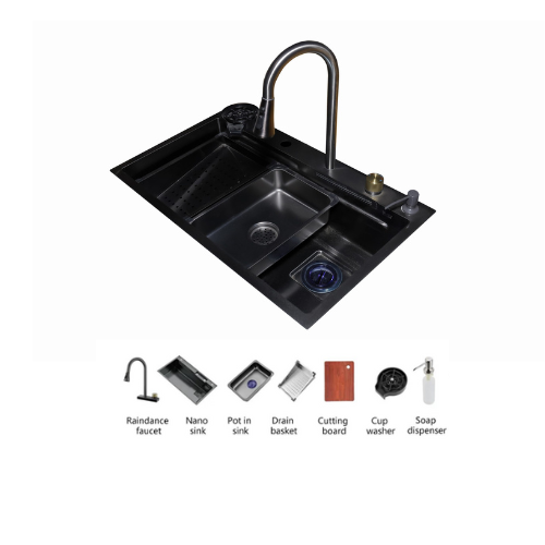 PSM 800 BL Korean stainless steel kitchen sink, rust and blockage resistant