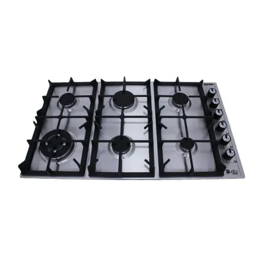 Purity Gas Built-in Hob, 90cm, 6 Burners, Silver - HPT903S