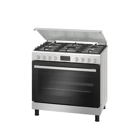 BOSCH Series 6 Gas Cooker, 5 Burners, Stainless Steel - HGW3FSV50S