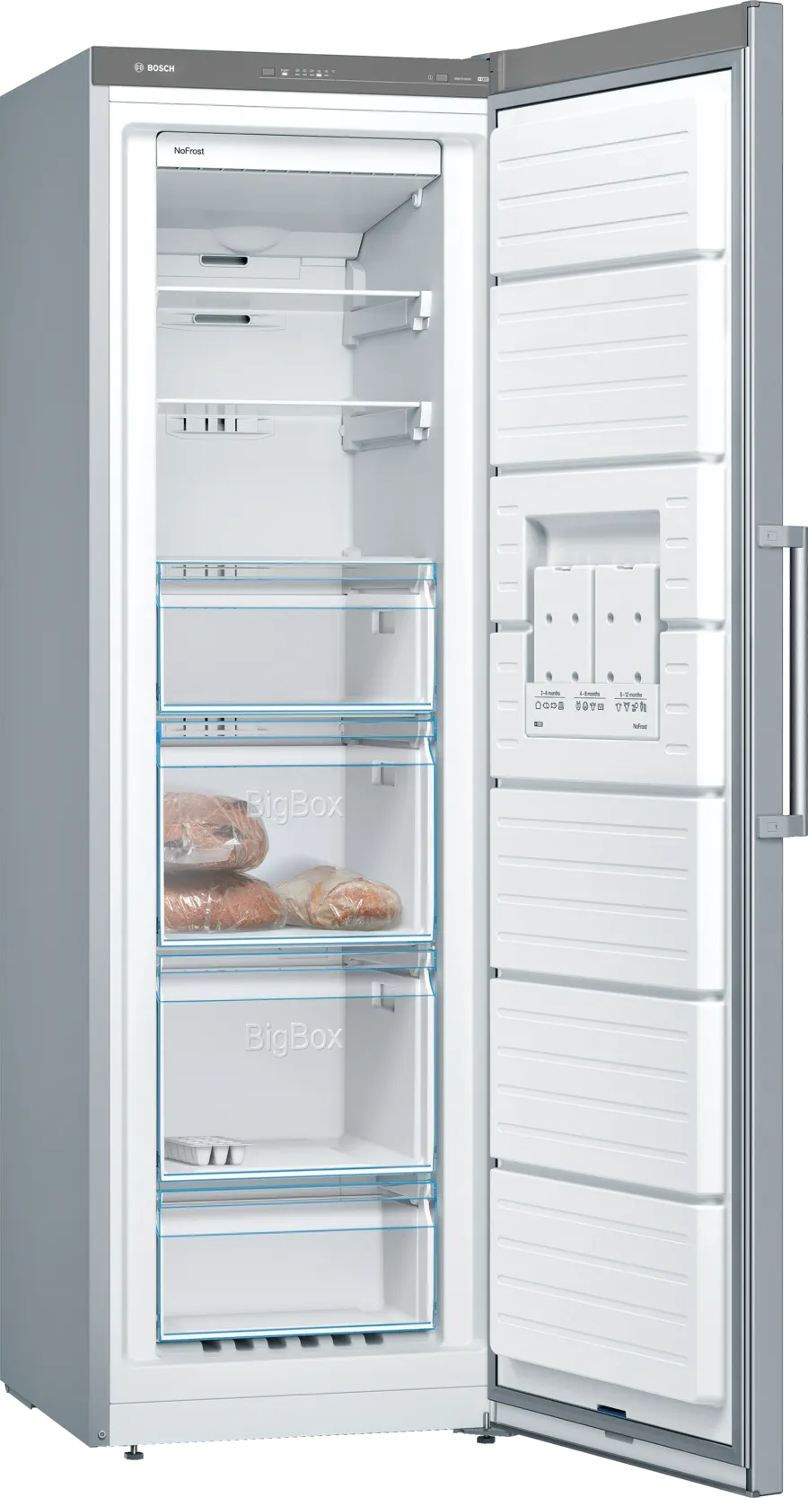 BOSCH Series 4 Digital Refrigerator, No Frost, 242 Liter, Stainless Steel - GSN36VL30U