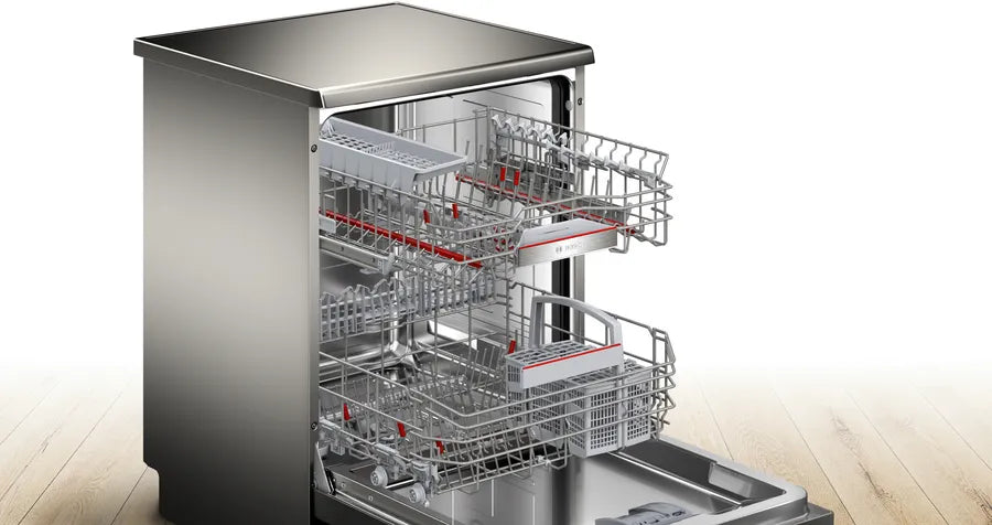 BOSCH Series 6 Freestanding Dishwasher, 13 Persons, 60 cm, Silver Inox - SMS6EAI80T