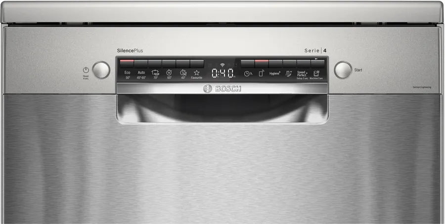BOSCH Series 4 Freestanding Dishwasher, 60 CM, 13 Persons, Stainless Steel - SMS4EMI60V