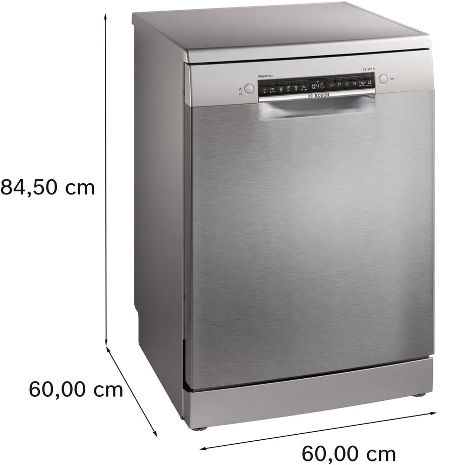 BOSCH Series 4 Freestanding Dishwasher, 60 CM, 13 Persons, Stainless Steel - SMS4EMI60V