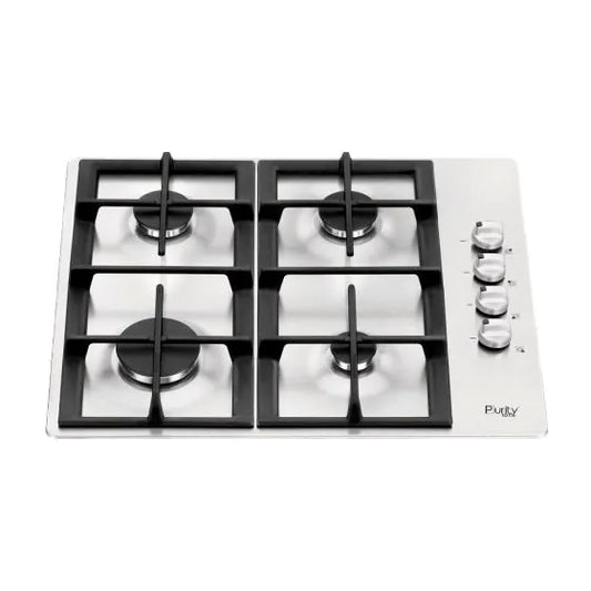 Purity Built In Gas Hob 4 Burners, Silver - PRT601F