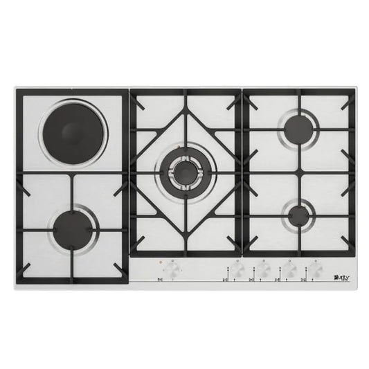 Purity Built-in Hob 90 cm – 4 Gas Burners + 1 Electric Burner Stainless Steel – HPT909ES
