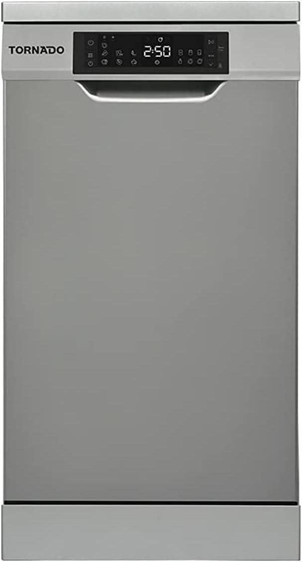 TORNADO Dishwasher 10 Person 45 cm Digital 7 programs Dark Silver TDV-FN107DDS