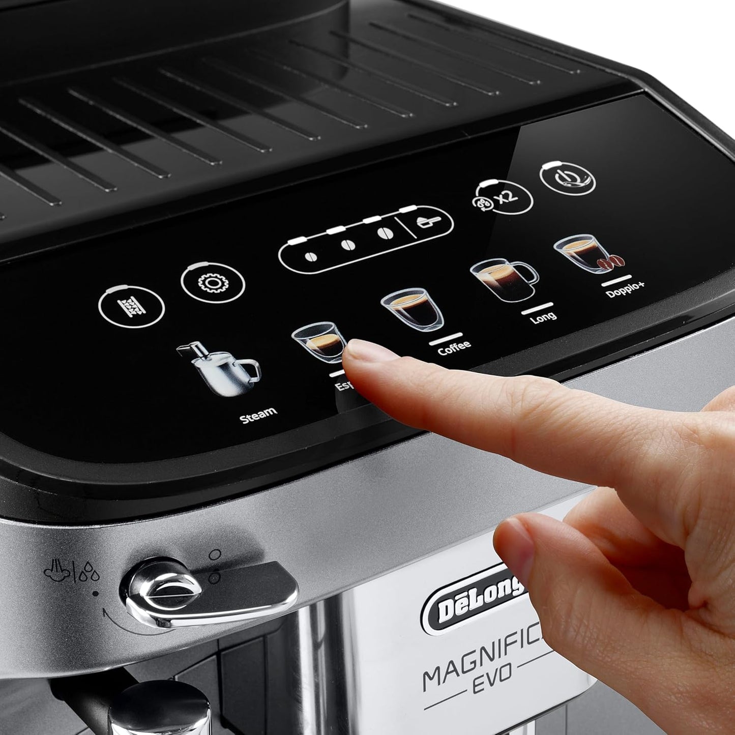 DELONGHI Magnifica Evo Automatic Espresso Coffee Machine, 1450 Watts, 15 Bar, Silver x Black - ECAM290.31.SB