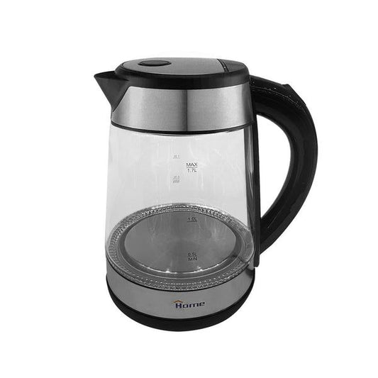 Home Electric Kettle, 1.7 Liters, 1850 Watt, Transparent and Black- TM1010