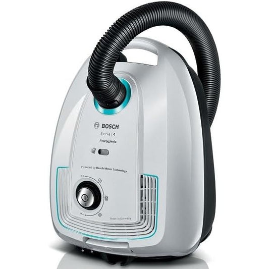 BOSCH Series 4 ProHygienic Canister Vacuum Cleaner, 2200 Watt, White- BGL38WHYG