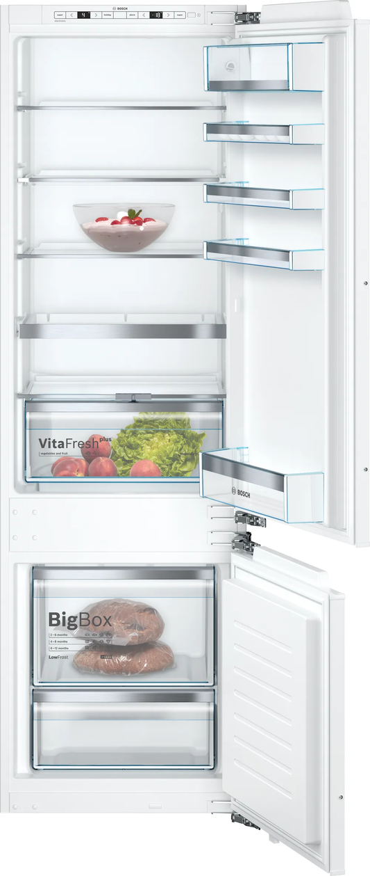 BOSCH Series 6 Built-In Refrigerator with Bottom Freezer 254 L White KIN86AF3M8