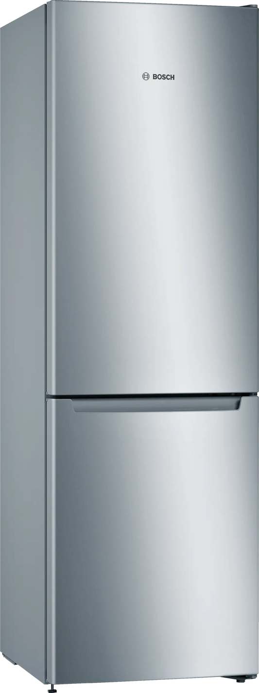 BOSCH Serie 2 No-Frost Freestanding Refrigerator, 302 Liters, Stainless Steel- KGN36NL30U