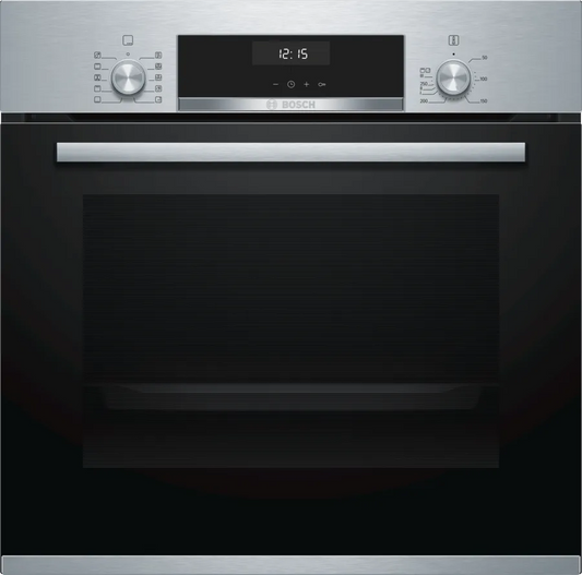 BOSCH Series 6 Built-In Electric Oven With Grill, 60 cm, 66 Liter, Stainless Steel Glass Black - HBJ558YS0G