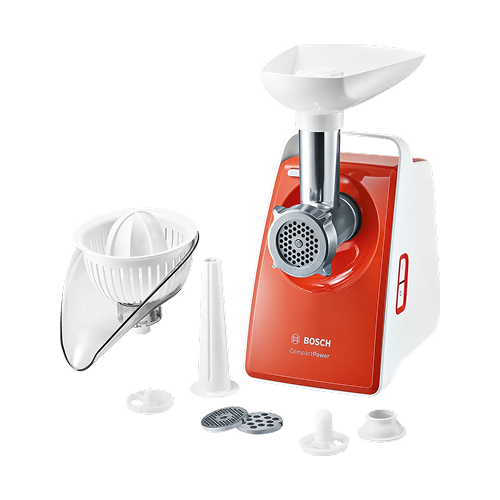 BOSCH CompactPower Meat Mincer, 1600 Watt, White \ Red - MFW3630I