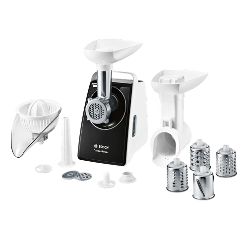 BOSCH Compact Power Meat Grinder, 1800 Watt, White/Black - MFW3850B