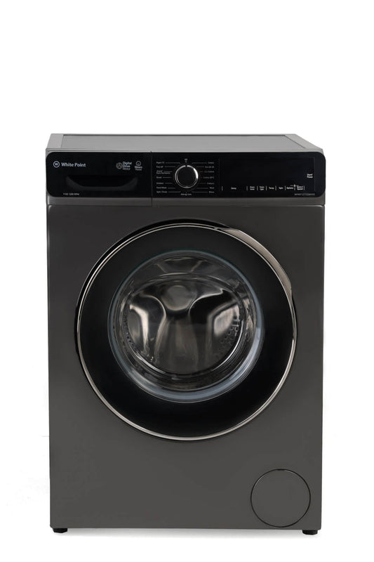 White Point Front Load Full Automatic Washing Machine, 9 KG, Grando Touch Screen, Inverter Motor, Steam Wash, Graphite – WPW9121TSSWVSG