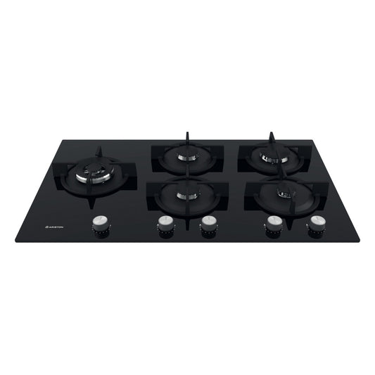 Ariston Built-in Gas Hob, 5 Burners, Black - AGS 92SBK