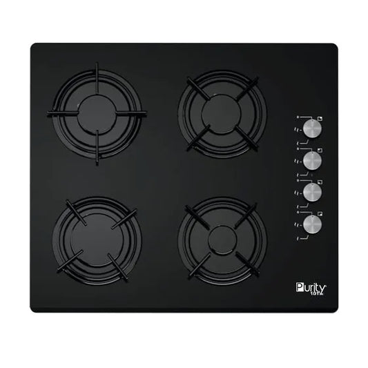Purity Built-in Gas Hob 90 cm 4 Burners Black Glass – PT601GLBL