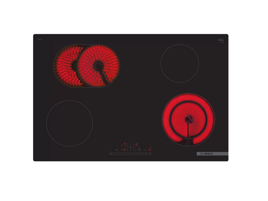 BOSCH Series 6 Electric Built-in Hob, 4 Burners, 80cm, Black - PKN811FP2E