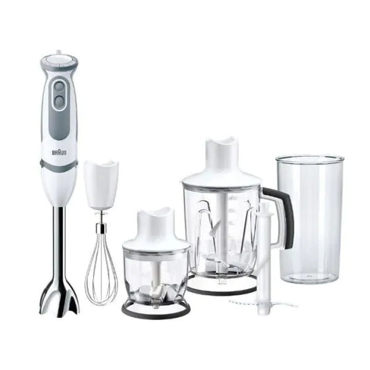 Braun MultiQuick 5 Vario Hand Blender with Attachments, 1000 Watt, White/Grey, MQ 5245 WH, International Warranty