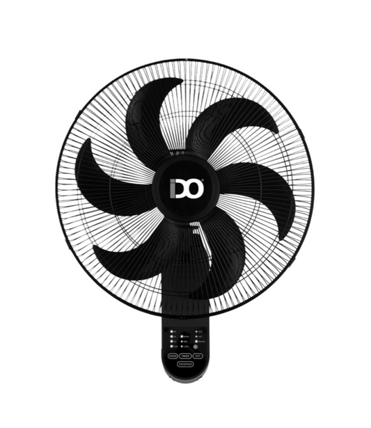 IDO 18 Inch Wall Fan 3 Speeds Black WF18RC-BK