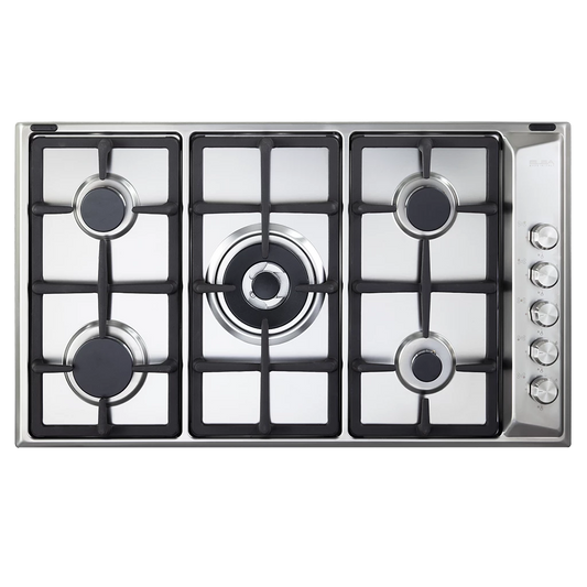 ELBA Built-In Gas Hob 90 cm 5 Burners Cast Iron EN95-545 XD