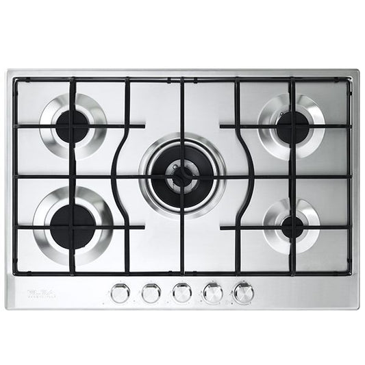 ELBA Gas Hob 75 cm 5 Burners Safety and Gas Oven 62 liters 60 cm ELIO 75-545