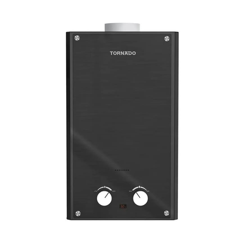 TORNADO Gas Water Heater 10 L Natural Gas Glass Black GHE-10MP-GB