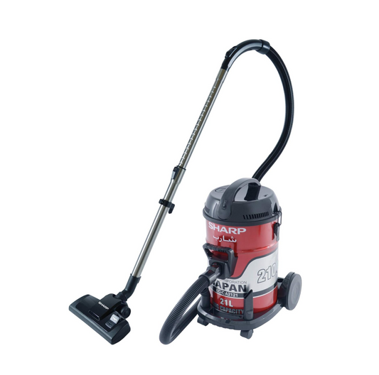 SHARP Pail Can Vacuum Cleaner 2100 Watt Cloth Filter Red EC-CA2121-X
