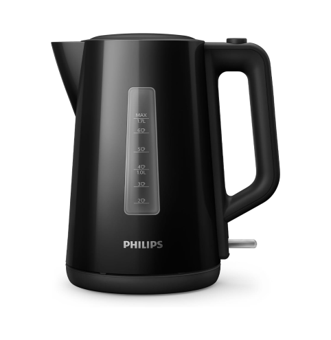 Philips electric kettle - 2200W, 1.7 L, Water level indicator, Black, Plastic - HD9318/20