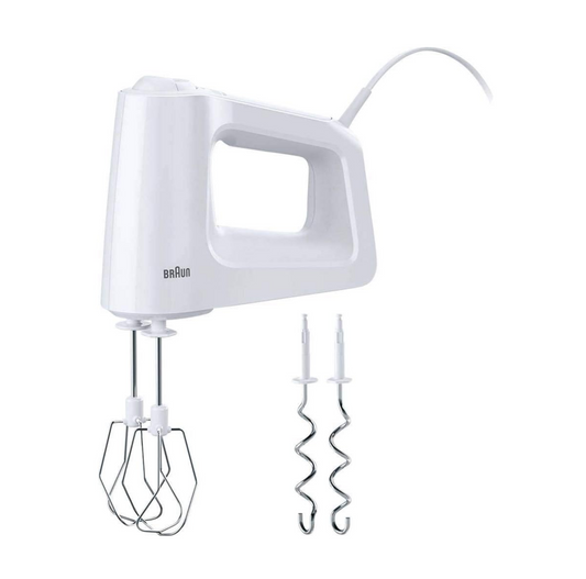 Braun MultiMix 3 Hand mixer 450 Watt, 5 Level Variable Speeds + Turbo Mode – HM3000 WH